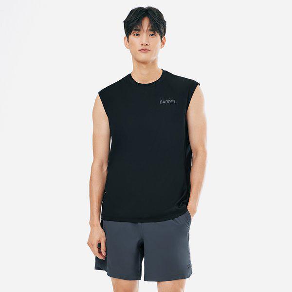 [] メンズ エッセンシャル リラックスフィット スリーブレス ラッシュガード ブラック (B5SMWRG102BLK)