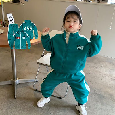 さ*き様 イカゲームコスプレジャージ9点セット イカゲーム風 388 〇デホ ジャージ 緑グリーン ギフン 子供