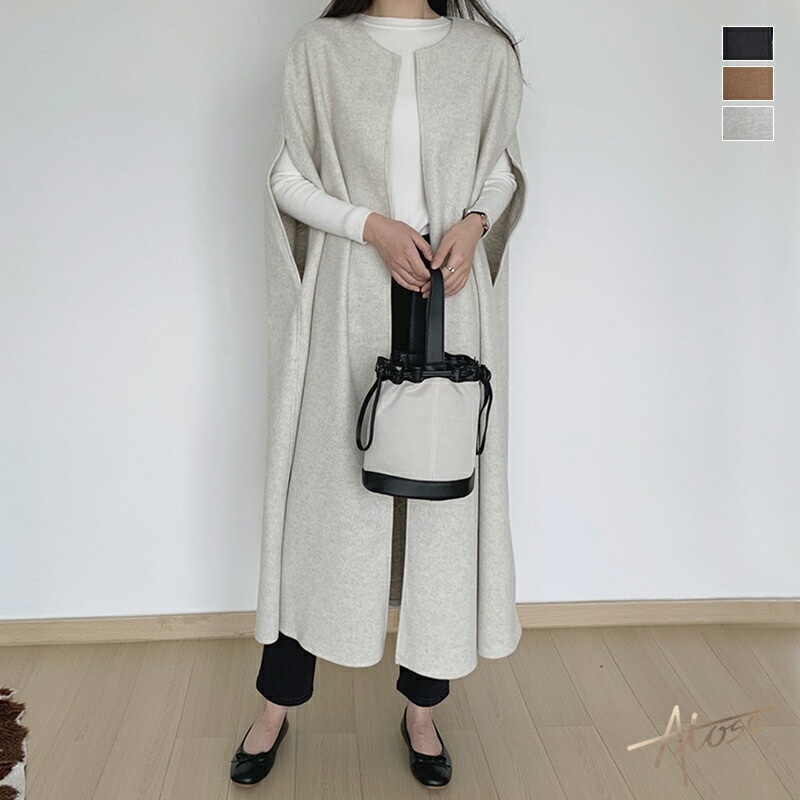 【短納期】ケープコート ポンチョ レディース 秋冬 ロング丈 ジャケット ゆったり 体型カバー 軽量 保温 あったか おしゃれ コート ライトアウター ゆるシルエット 防寒コ