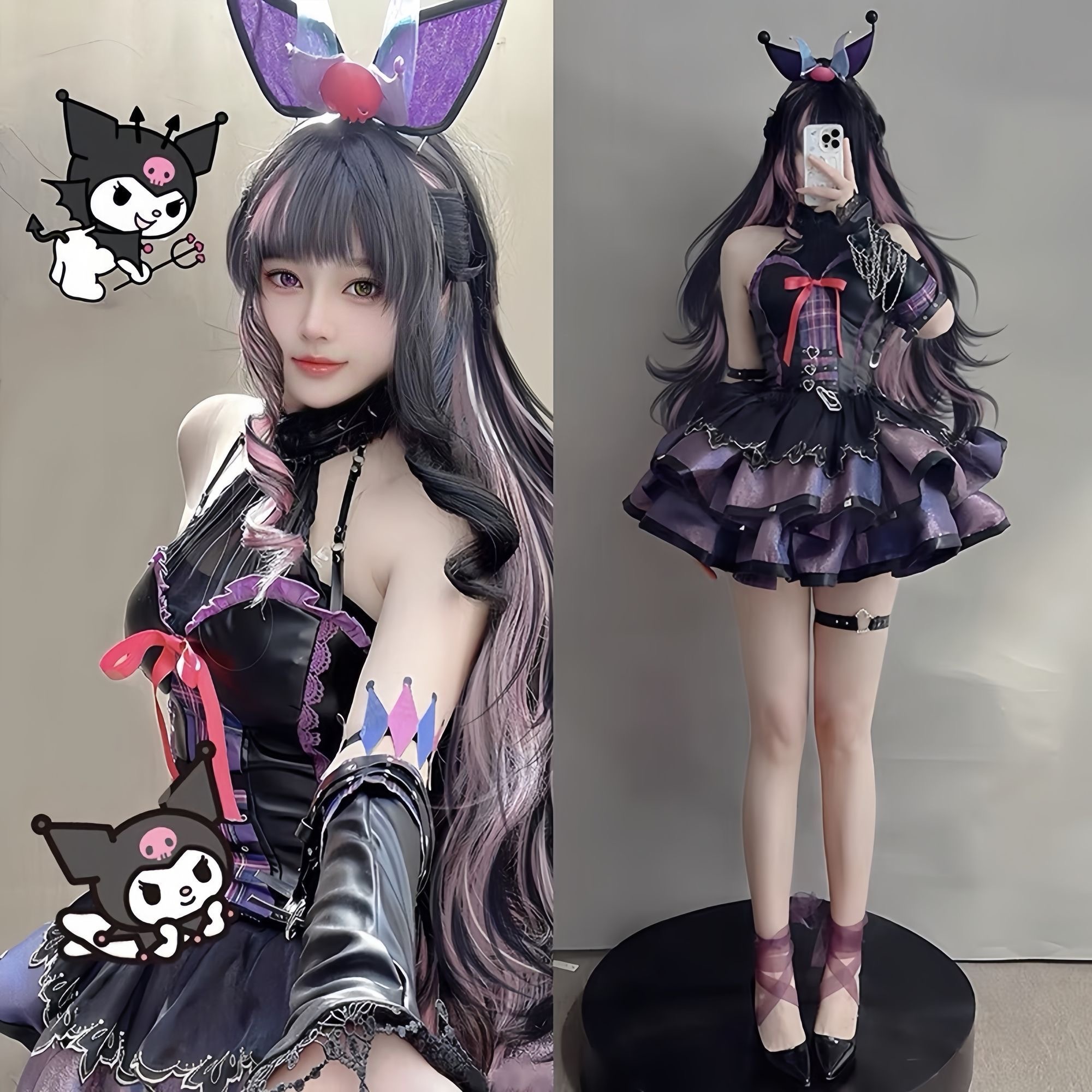 【在庫あり】 永劫無間 玉玲珑 コスチューム クールロミ コラボ コスプレ セット かわいい ゲーム 衣装 ロリータ～メイド ドレス 衣装コスチューム メガ割