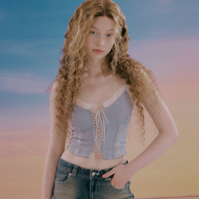 【トワイスナヨン着用】Ariel Top Dusty Blue