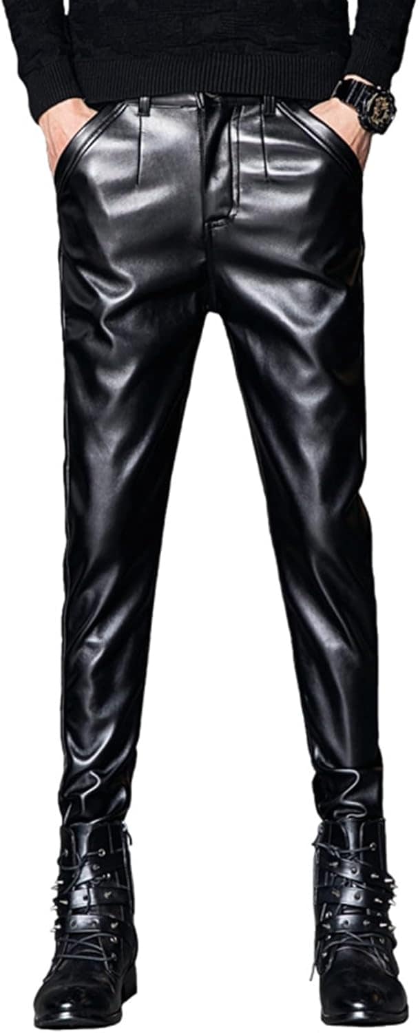 メンズ レザーパンツ ロングパンツ スキニー 細身 pu スリム ライダースパンツ 大人 皮パンパンツ ストレート 立体裁断 おしゃれ ヒップホップ 春秋 オートバイ パンク ボトムス かっこいい お