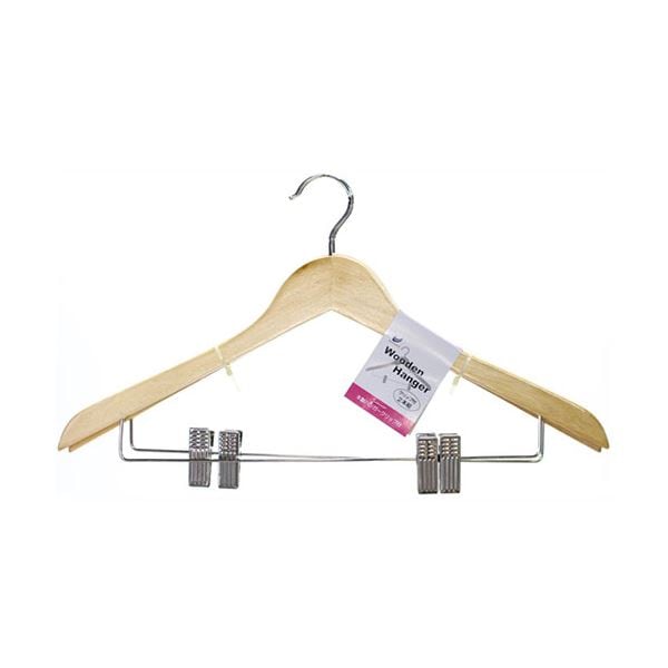 [5セット] シンコーハンガー 木製ハンガークリップ付2本組 MMT21209X5