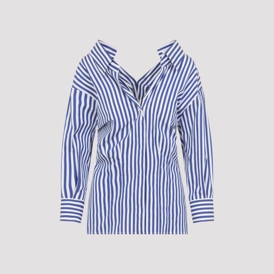 GIVENCHY Women Shirts BW61JH16CN 977 ELECTRIC BLUE WHITE