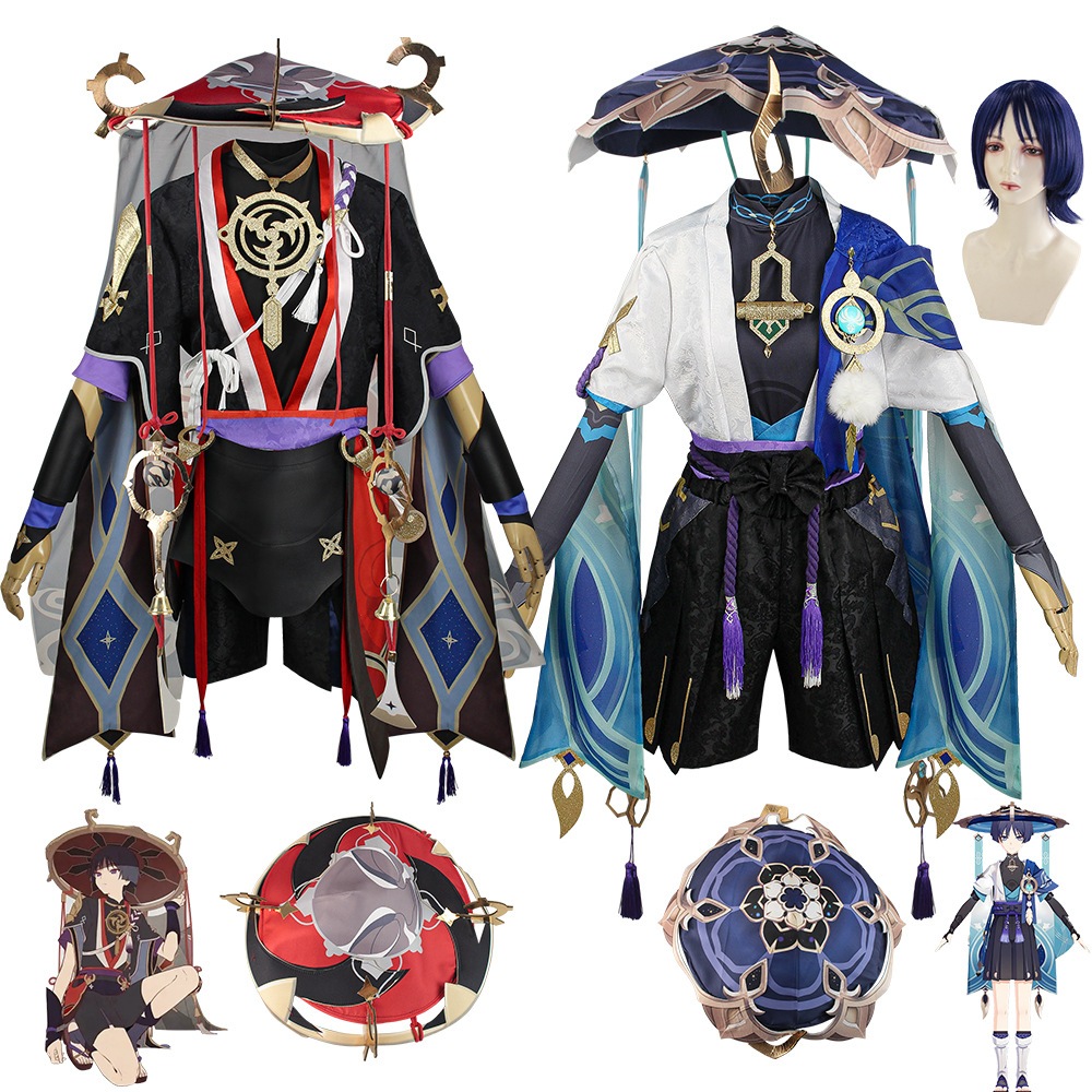 【即納】原神 スカラマシュ 放浪者 国崩 コスプレ衣装 散兵 アニメ 二次元 コスチューム 角色扮演 仮装 コスプレ小物付き