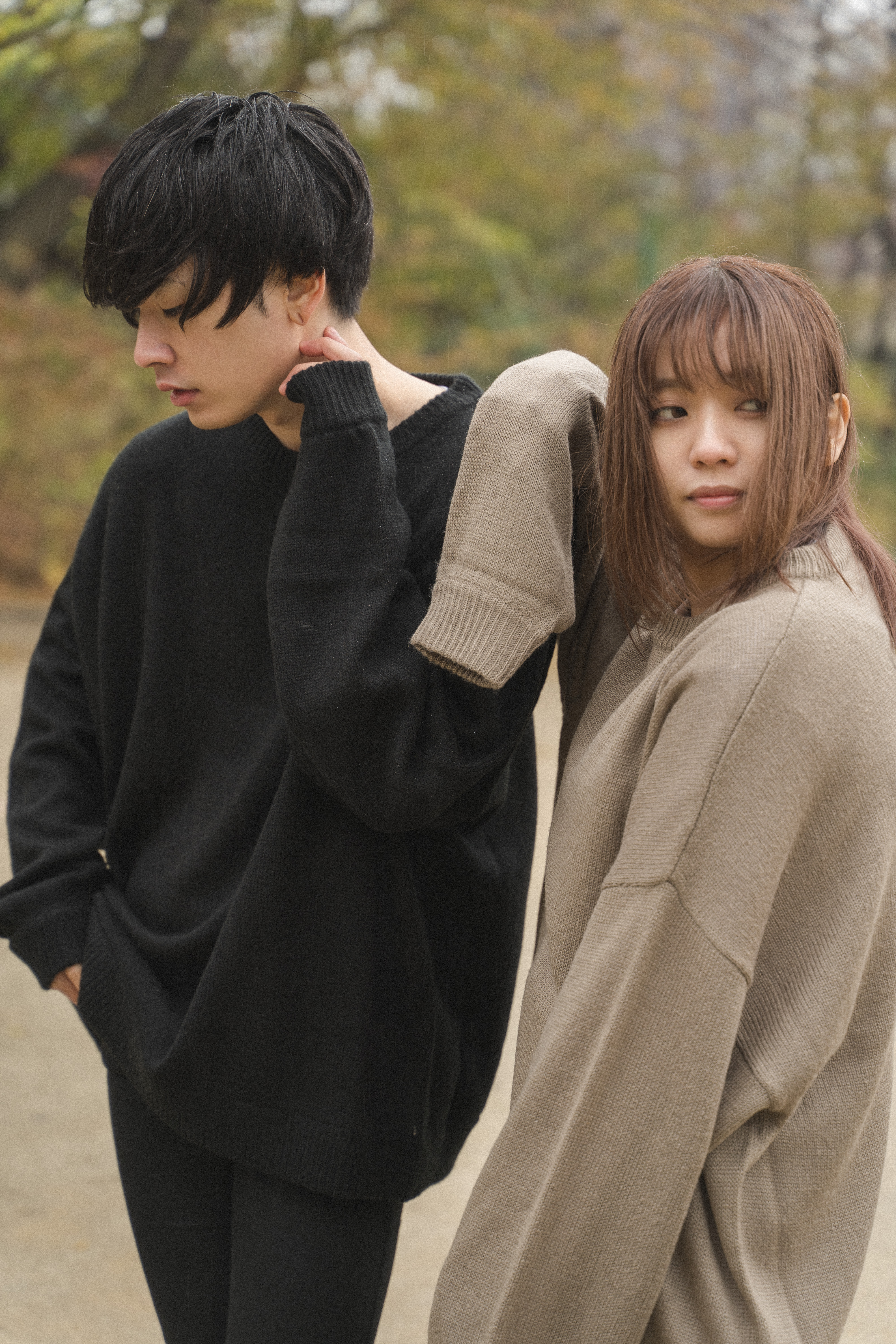 ユニセックス 男女兼用 モヘアタッチアクリル オーバーサイズ クルーニット