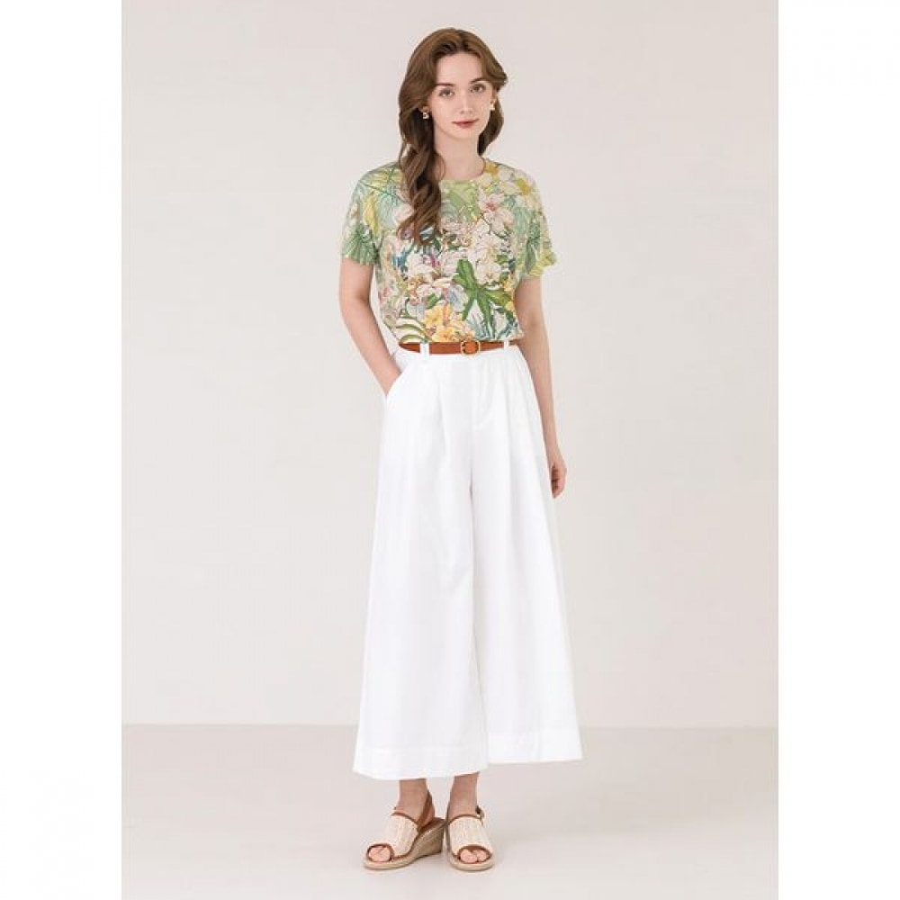 [マックスカルティッジオ] クリーンピンタックワイドバンディングパンツ 4,860円