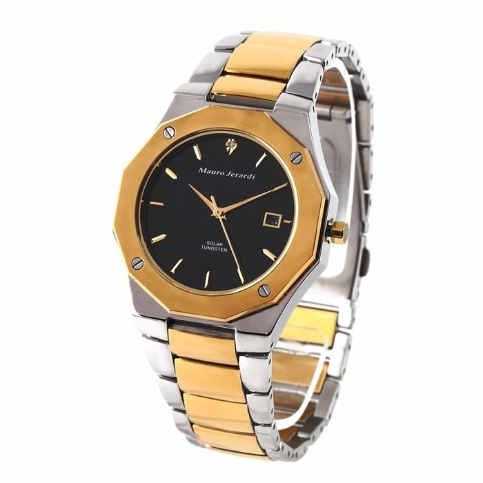 腕時計 ソーラー 1Pダイヤ タングステン カレンダー MJ032-1