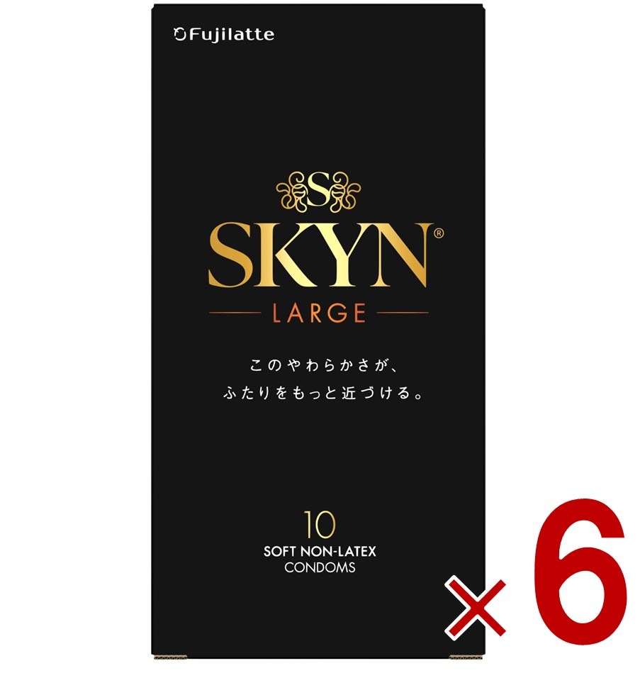 不二ラテックス コンドーム SKYN ラージ 10個入り スキン プレミアム 避妊具 ゼリー付き large アイアール 6個