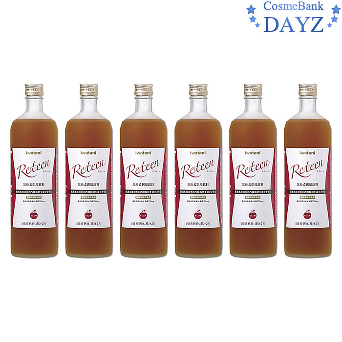 リティーン 900mL 6点セット りんご味 5倍希釈黒酢希釈用飲料iwatani 岩谷産業【軽減税率対象商品８％】