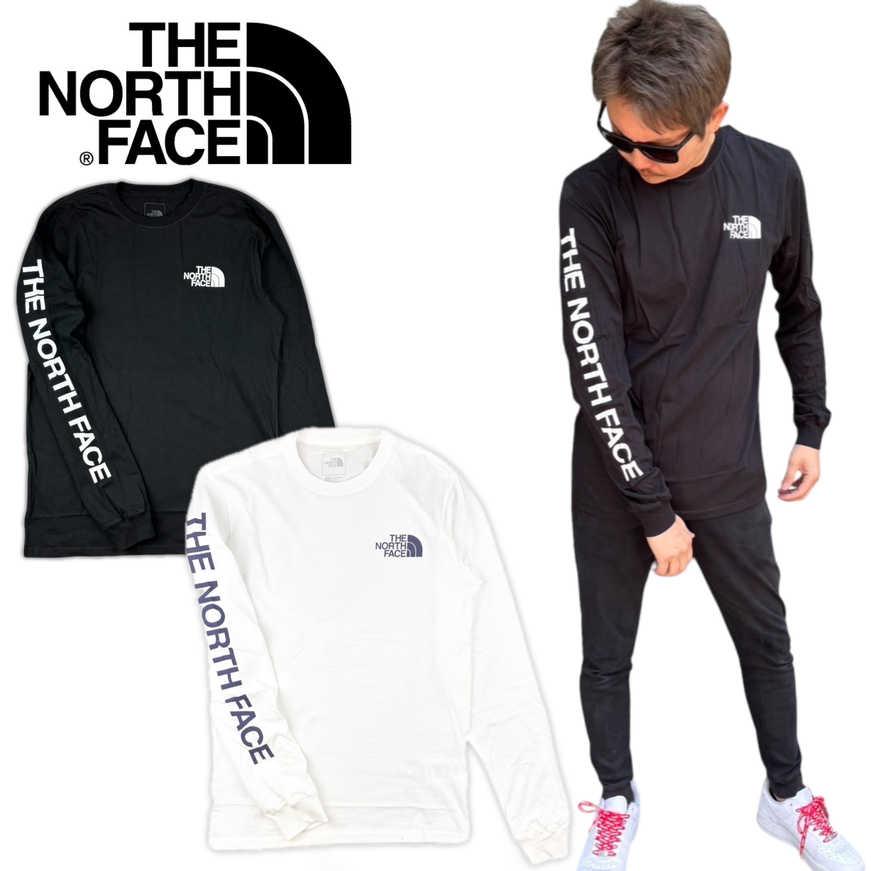 ザ ノースフェイス The North Face 長袖 Tシャツ NF0A811P ヒット 文字ロゴ 袖ロゴ プリントロゴ THE NORTH FACE L/S SLEEVE HIT TEE