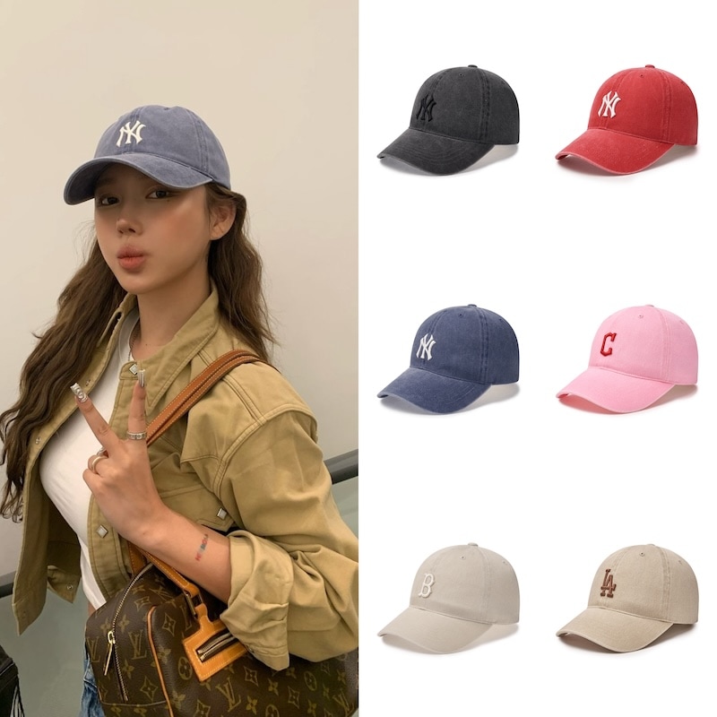 3ACPVV14N韓国限定販売 男女共用 ベーシック ウォッシングアンストラクチャー ボールキャップ ニューヨークヤンキース