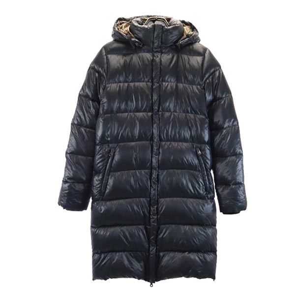 ダウンコート 42 ブラック フード レディース