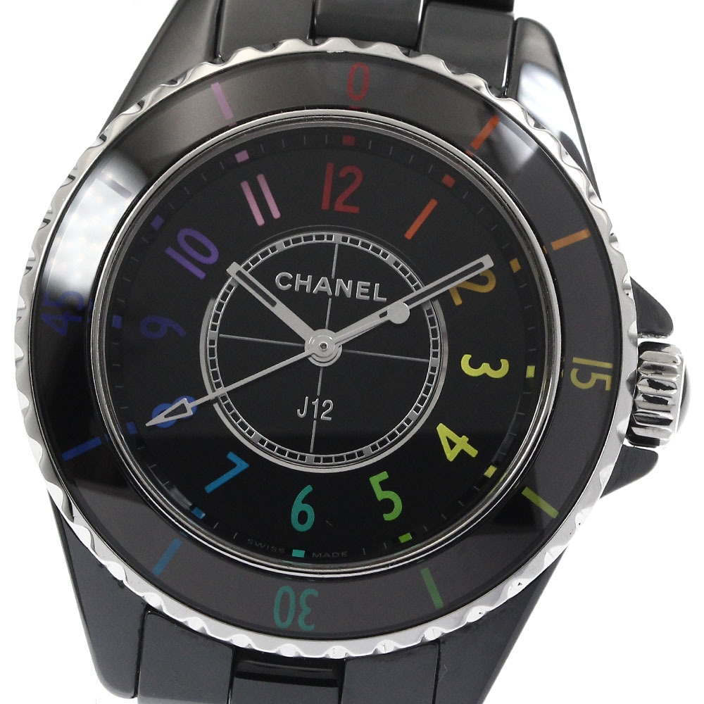 シャネル CHANEL H7121 J12 エレクトロ ブラックセラミック 限定1255本 クォーツ レディース 良品 _877990【中古】