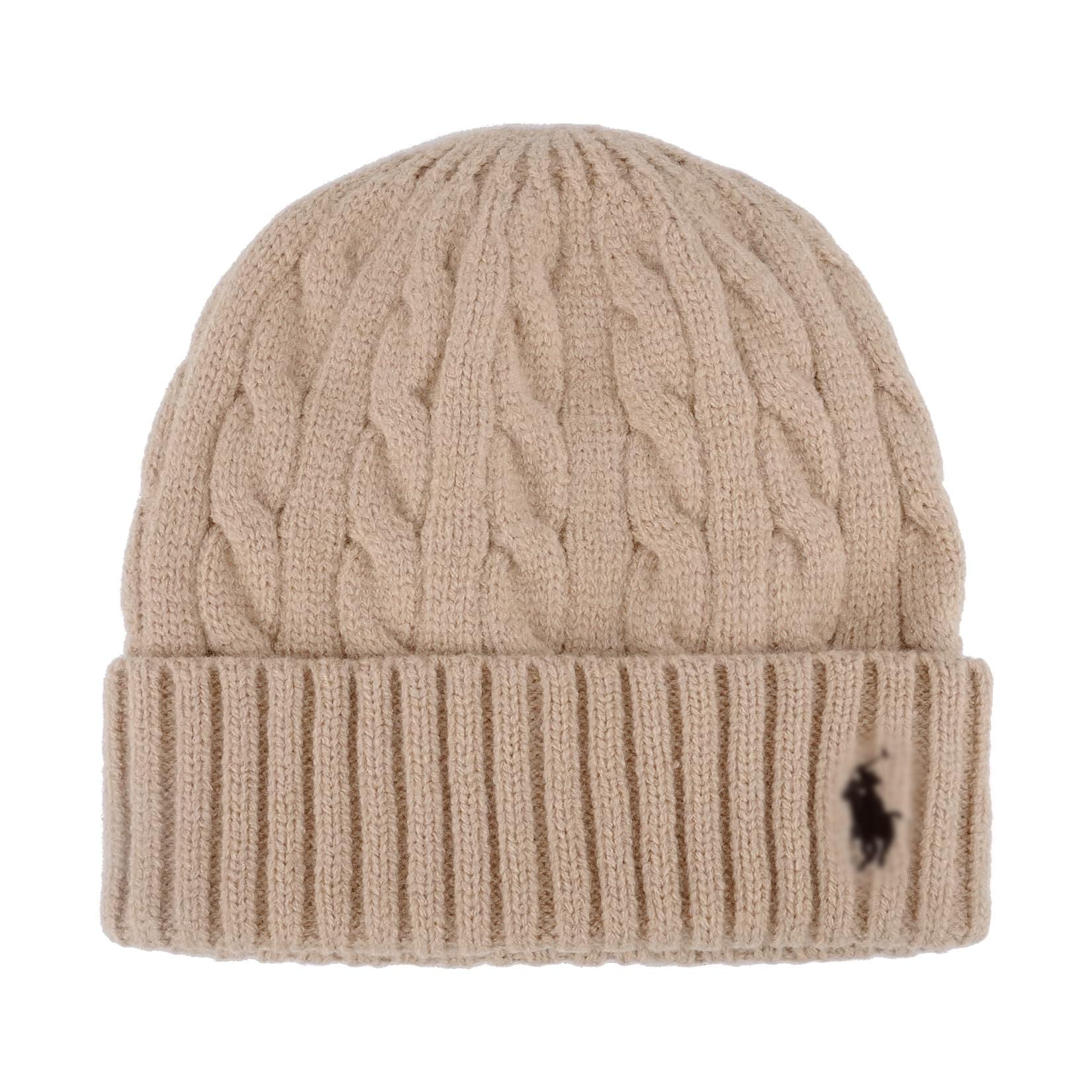 [安曇野ウィーブ] ポニーロゴ刺繍 混紡ウール ニット帽 冬の定番ハット ビーニー メンズ レディース 兼用 東京都保税倉庫翌日配送 [並行輸入品]