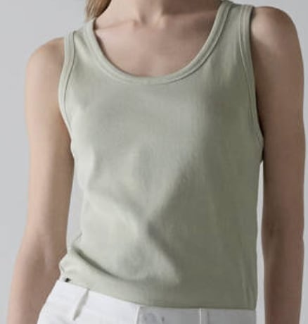 ファサードパターン U-neck cotton sleeveless Mint