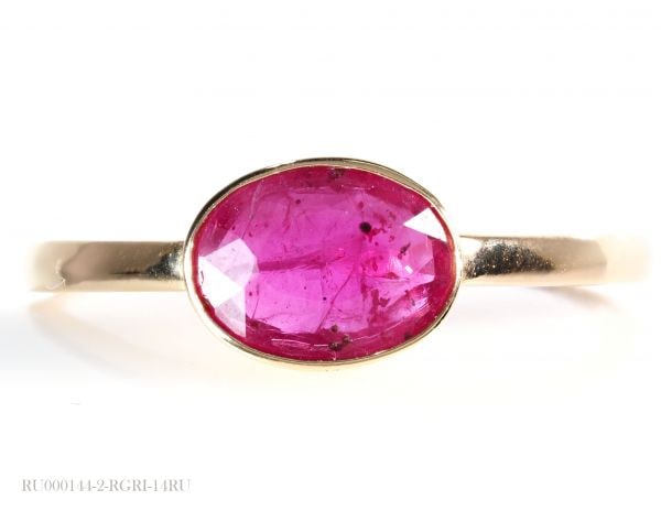18金 天然石 含浸無し ナチュラル 天然 ルビー リング 指輪 刻印有18K NoRU0