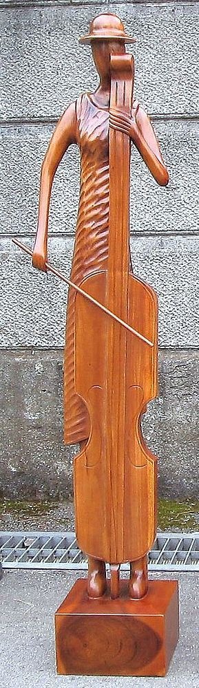 ジャービス商事　置物　ミュージック人形　チェロ　Lサイズ　99258　木製