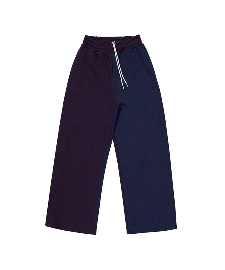 ツートン グラフィック セーターパンツ_パープル