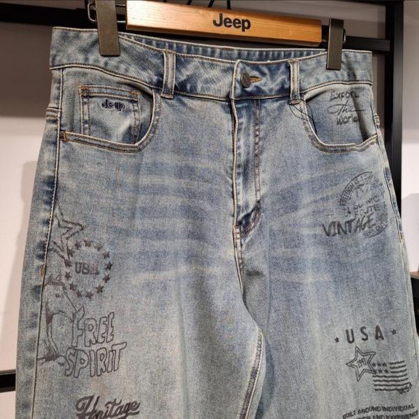 JEEP 男女兼用プリントワイドデニムパンツ ジーンズ__A JR1DPU511_