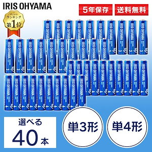 乾電池 単3 単4 アイリスオーヤマ アルカリ 電池 まとめ買い セット バッテリー 災害 対策【メール便】