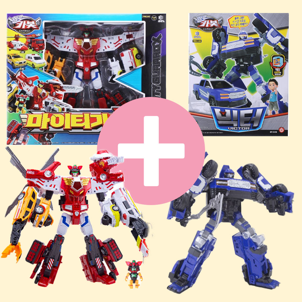 ハローカーボットマイティガードxビクター変身ロボットおもちゃ