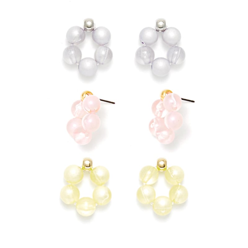 [TWICE サナ 着用] SOFT BEADS FLOWER EARRINGS 韓国 アクセサリー