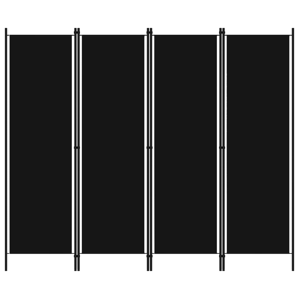 間仕切り パネル4枚 ブラック 200x180cm
