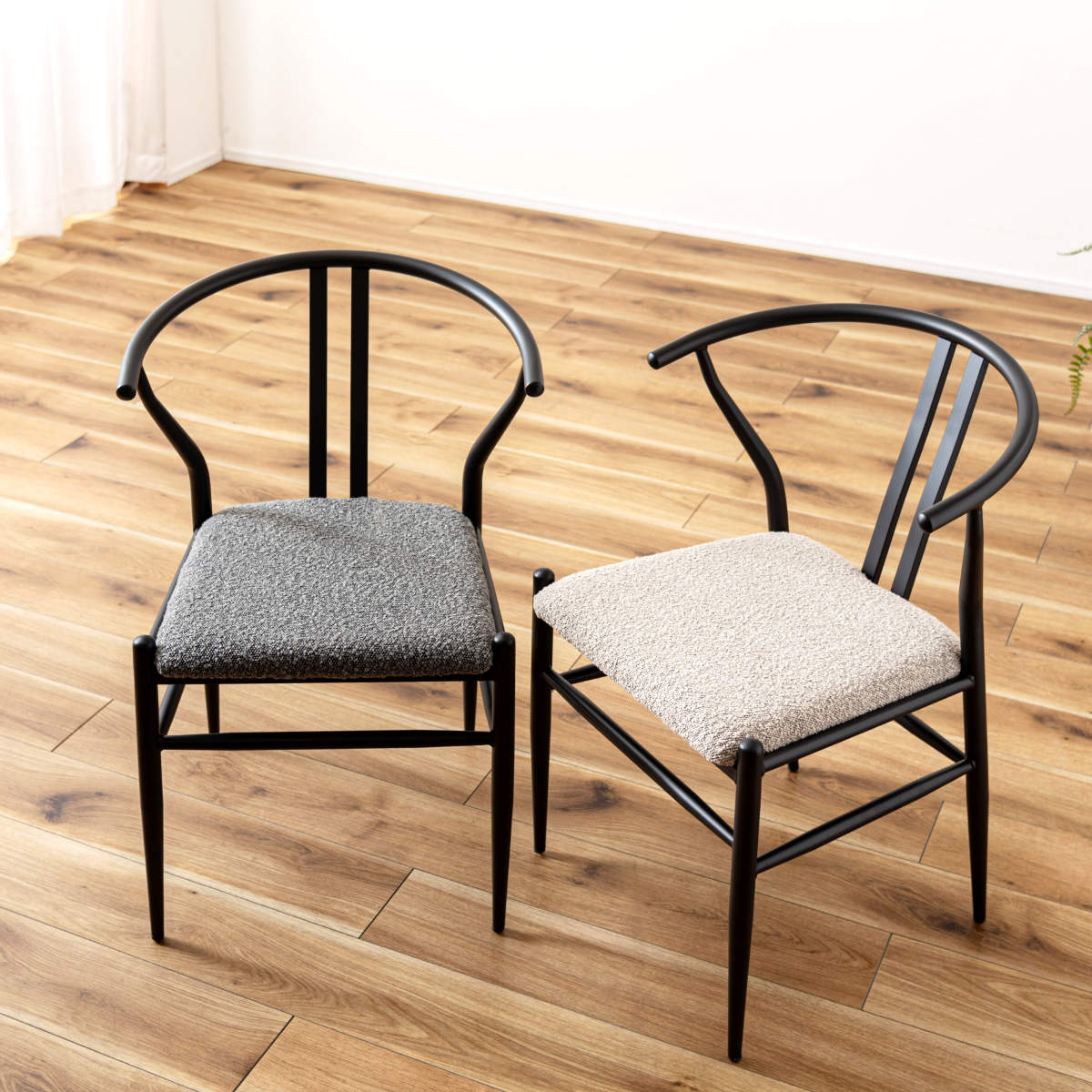 ダイニングチェア 座面高45cm ハーフアーム 食卓 ダイニング 食卓椅子 チェアー チェア 椅子 いす イス 肘付き 肘掛 ひじ掛け 軽量 完成品 ファブリック 布 おしゃれ シンプル