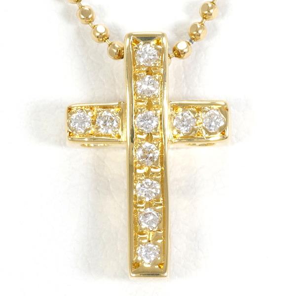 K18 18金 YG ネックレス ダイヤ 0.12 .総重量約4.1g ジュエリー 中古