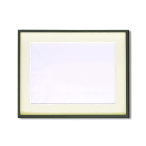 水彩額縁/フレーム [F8号/グリーン] 壁掛けひも/アクリル/マット付き 化粧箱入り 5767