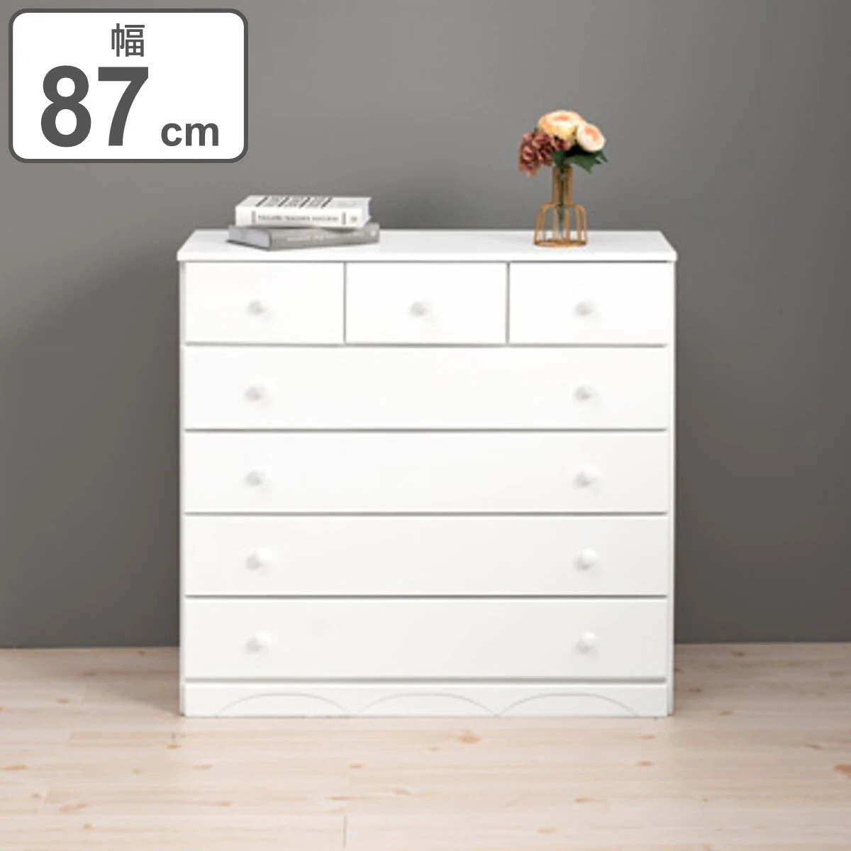 チェスト 5段 洋タンス 桐製 シンプルチェスト 幅87cm 34,580円