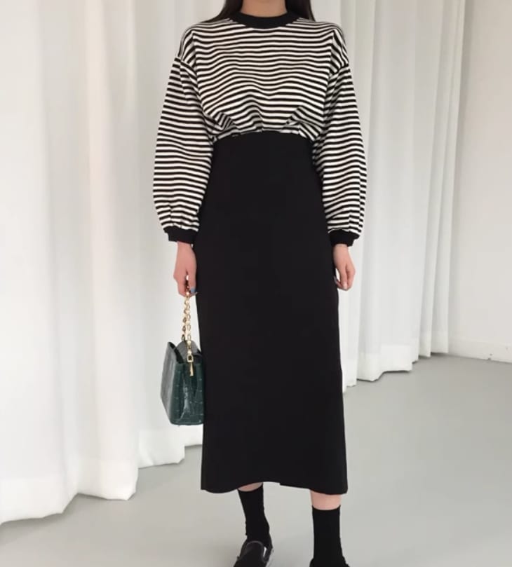 ボトムス デート モテアイテム ペンシルスカート ミモレ丈 スリット ハイウエスト コットン 大人可愛い きれいめ 上品 おしゃれ かっこいい 大人可愛い ラブリー キュート ガーリー クール