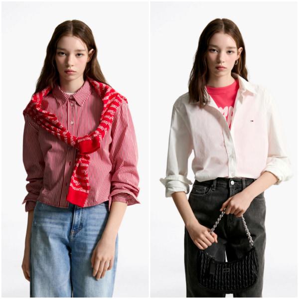 女性クロップポプリンシャツ T32F0WSH10TWT1 TOMMY JEANS