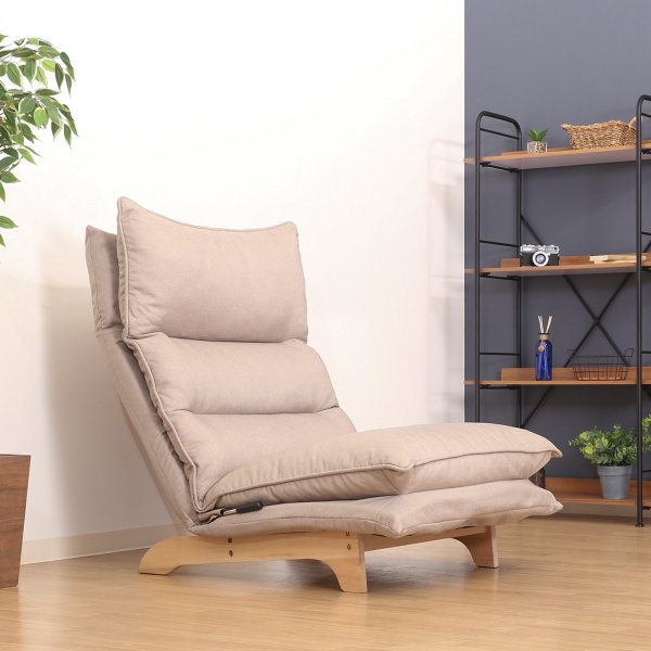 不二貿易 ダブルクッション 座椅子 フィット 19206 ベージュ椅子 ソファ