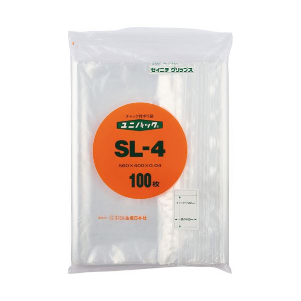 （まとめ）セイニチ ユニパック チャック付 400x560x0.04mm SL-4 100枚[x3] 12,855円