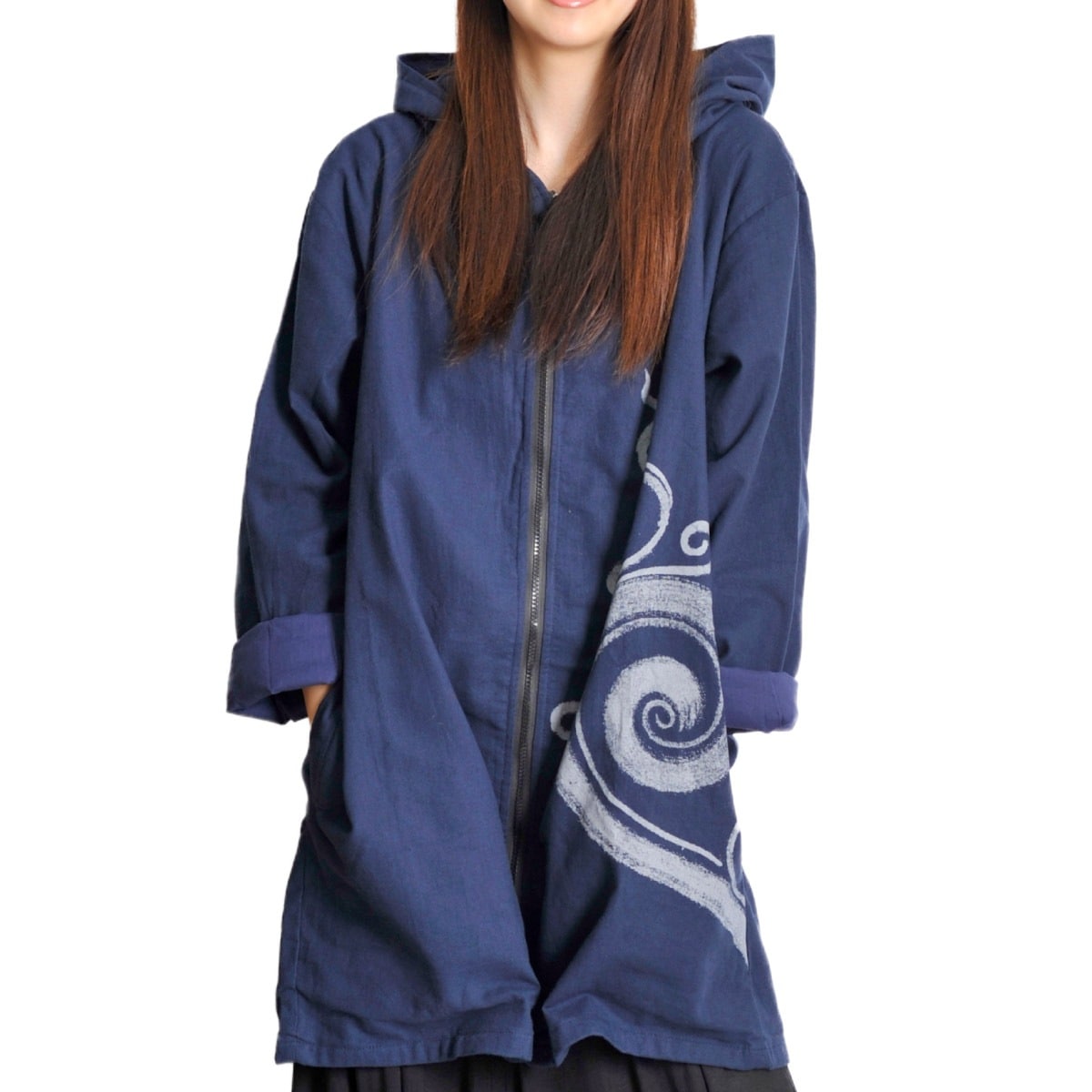 ロングパーカー メンズ レディース パーカー マストロングぐるりん ロングパーカー ゆったり ライトアウター 無地 ロング丈 ジップアップ 大きめ 大きいサイズ 春 秋 冬 アウター 黒 テラコッタ