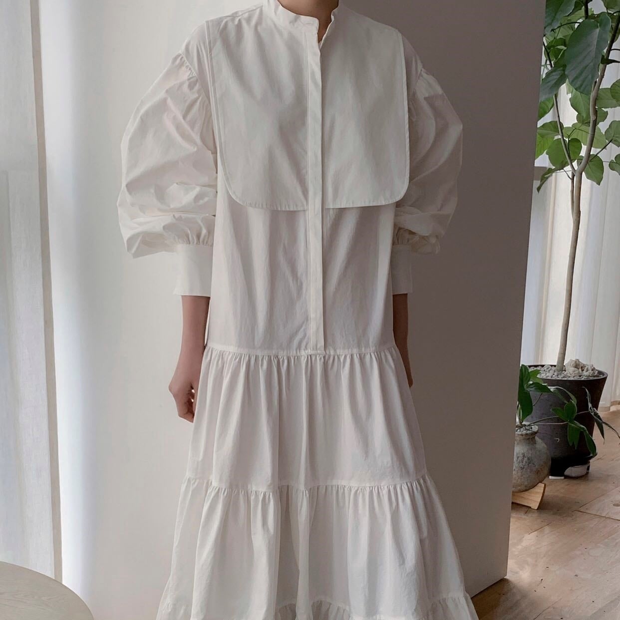 2color レディース ワンピース ティアードワンピース シャツワンピース マキシ丈ワンピース 5,354円