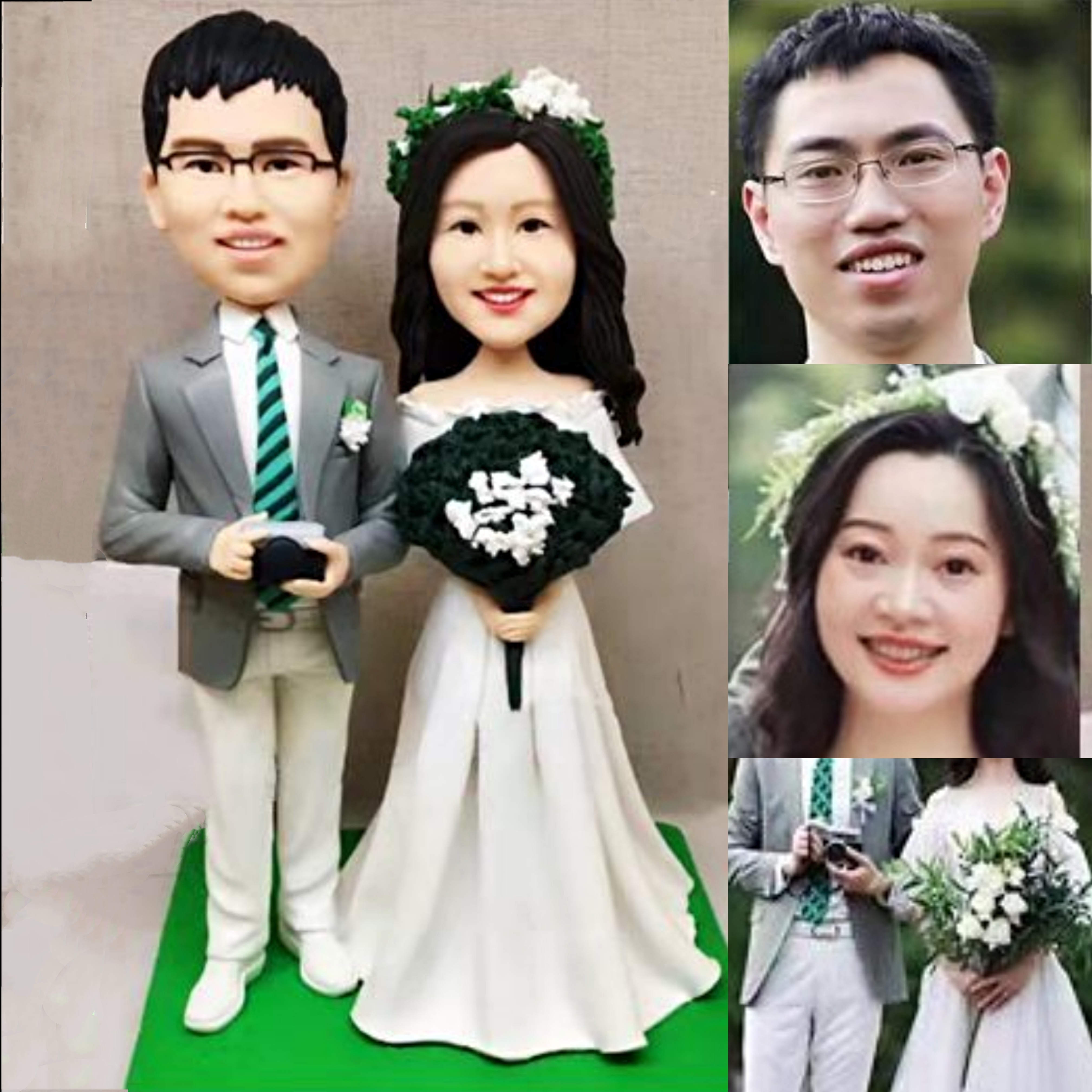 【オーダーメイド】3D肖像画 似顔絵 人形 フィギュア 結婚祝い 周年記念日 カップル 彼氏 彼女 夫婦 両親 贈呈品 記念品