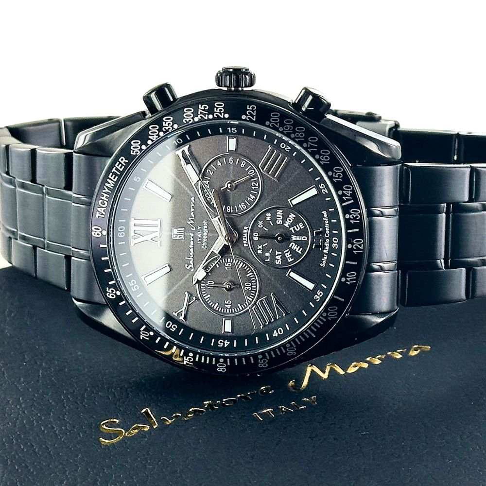 サルバトーレマーラ 腕時計 手表 メンズ 電波 ソーラー 電池交換不要 防水 クロノグラフ ステンレス 国内正規品 おしゃれ かっこいい 仕事用 ビジネス カジュアル 男性ギフト 夫 父 彼氏 プレゼ