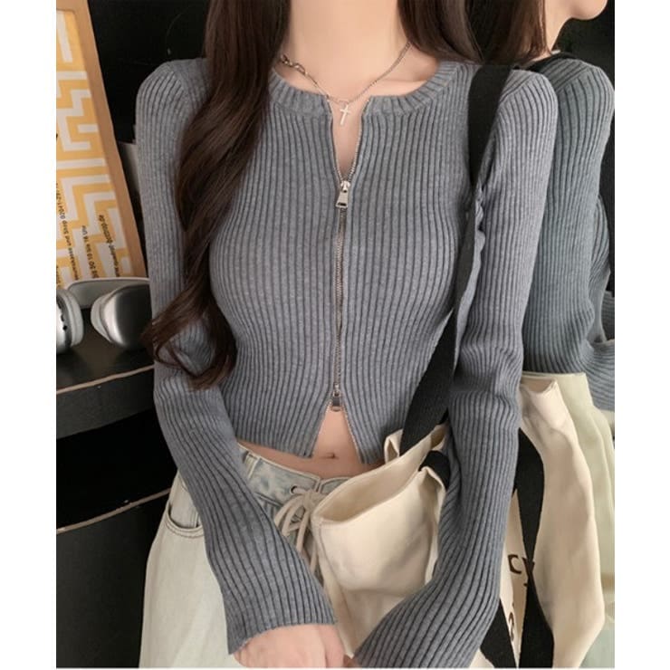 ラウンドリブニットジップアップ/2024 AW COLLECTION