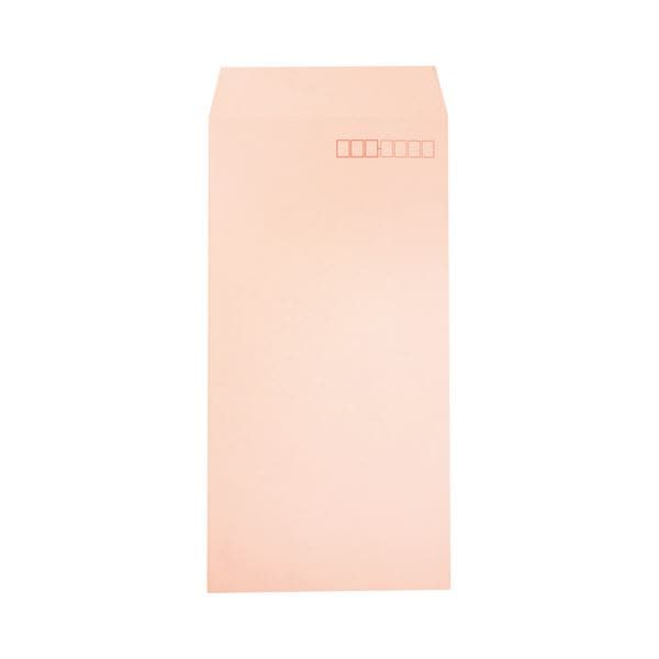 （まとめ） ハート 透けないカラー封筒ワンタッチテープ付 長3 80g／m2 パステルピンク XEP272 1パック（100枚） 10セット