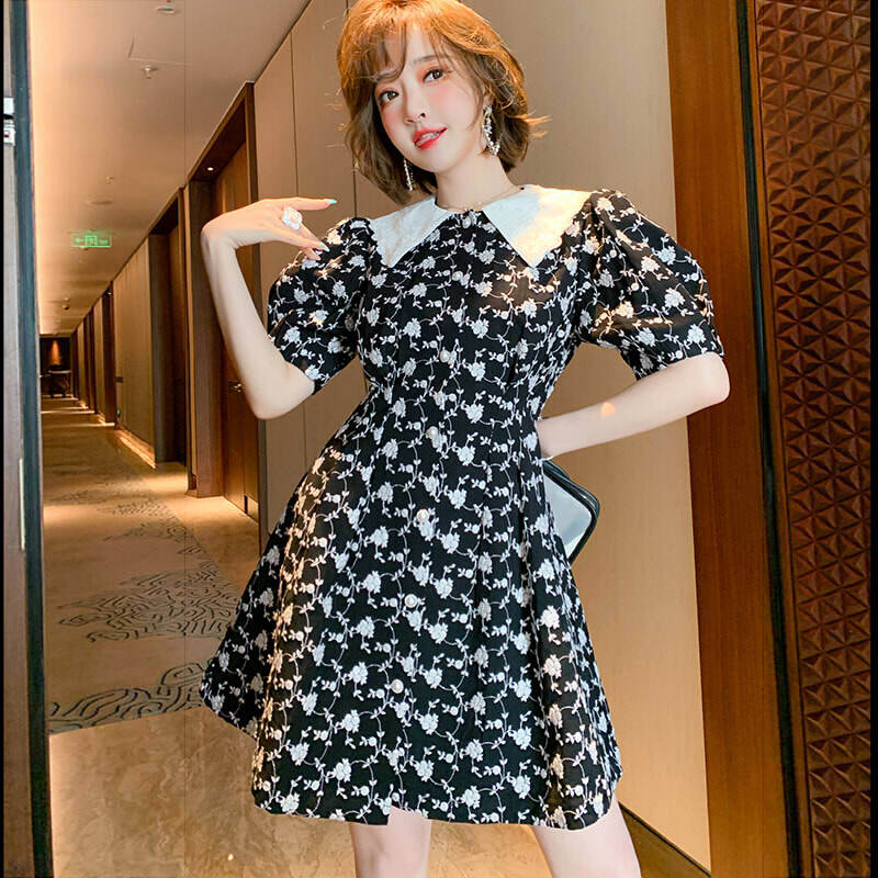 ワンピース Aラインワンピース フレアワンピース ミニワンピース ミニ丈 膝上 襟付き 半袖 8,505円