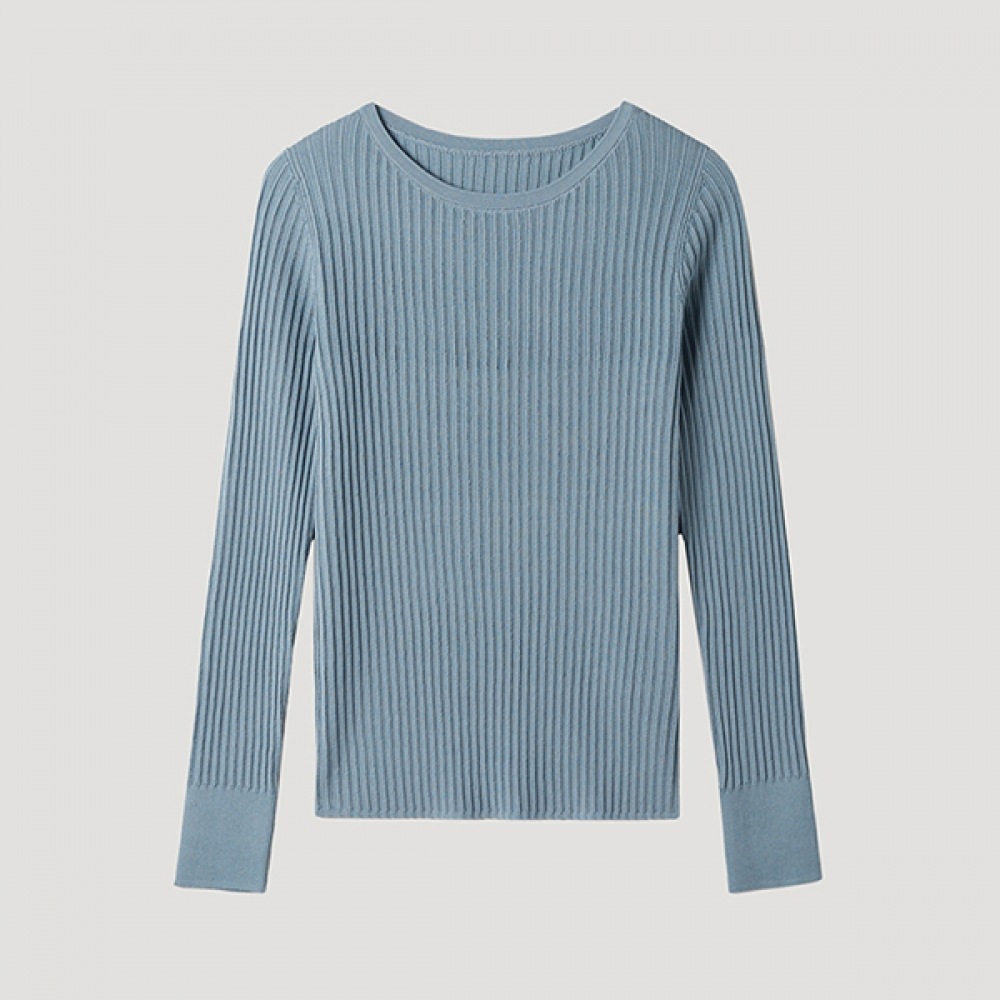 [シールズミス] リブラウンドネックプルオーバーニット_SSKPOP12090