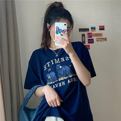 [Qoo10] 2023夏韓国版半袖Tシャツ女子中長期タ