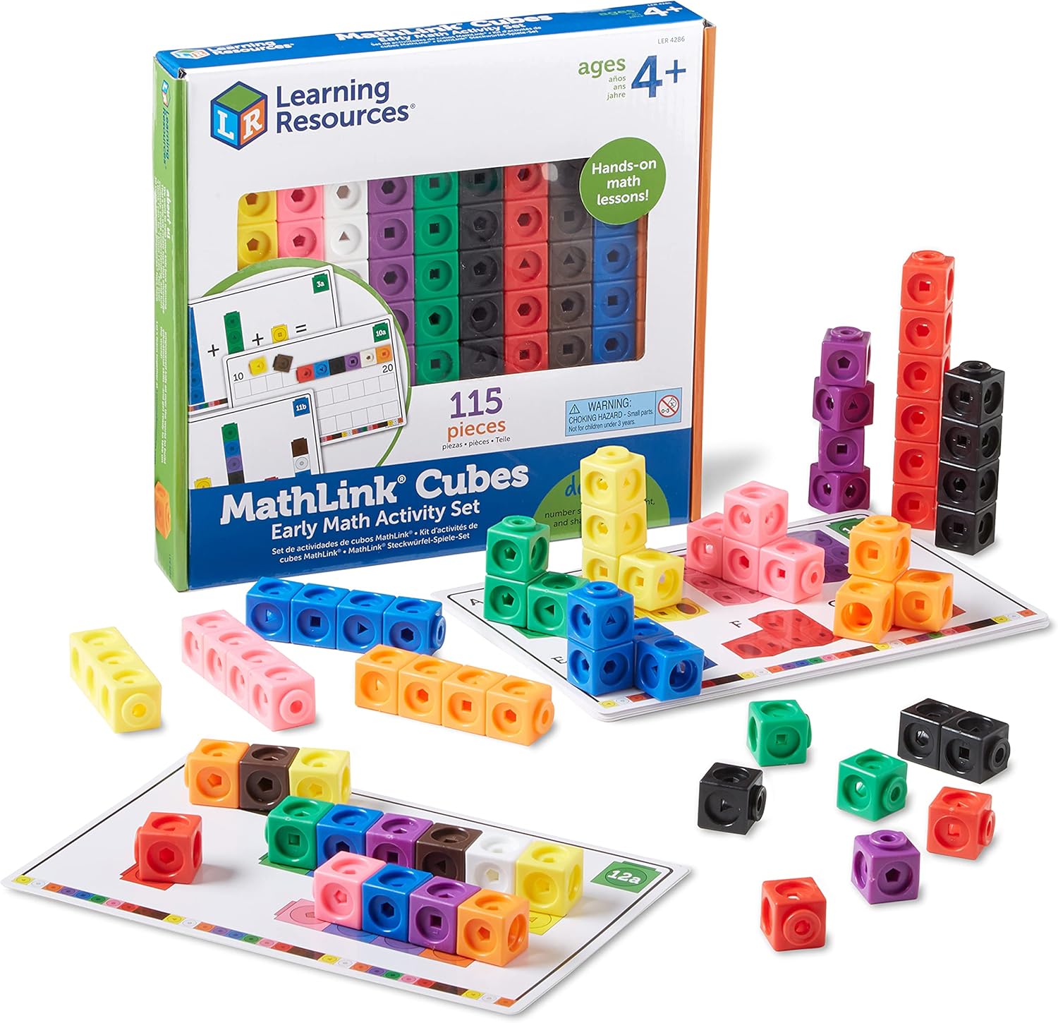 ラーニングリソーシズ (Learning Resources) 算数おもちゃ MathLinkシリーズ 算数アクティビティセット キューブ ブロック 115個入り 4歳 LER4286