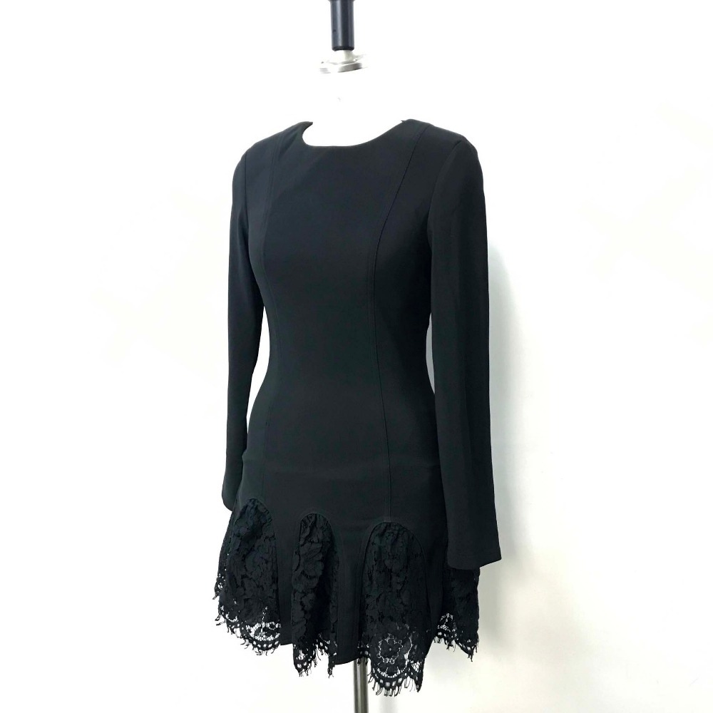 ASILIO アシリオ ワンピース 刺繍レース 花柄 長袖 ブラック