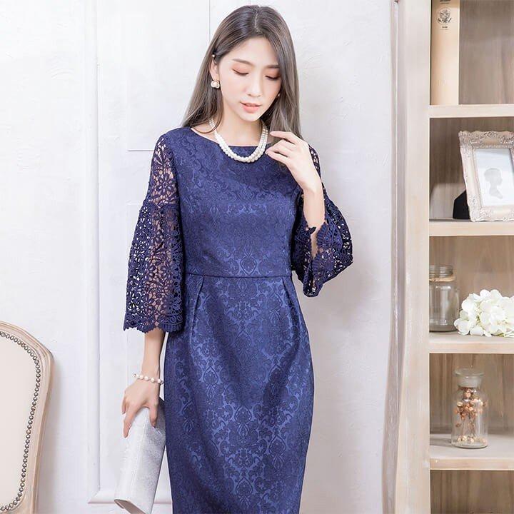 パーティードレスドレス結婚式ワンピースフォーマルレース成人式二次会パーティ同窓会謝会袖あり2030ロング丈ロングドレス 4,856円