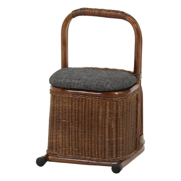 ラタン つかまり収納ステッキ ブラウン 61882