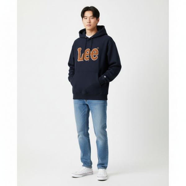 ブークル ツイッチ ロゴ 起毛フーディ Tシャツ ネイビー